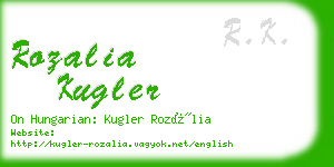 rozalia kugler business card